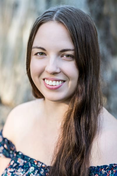 Melbourne Actors Headshots of girl smiling outside in natural light