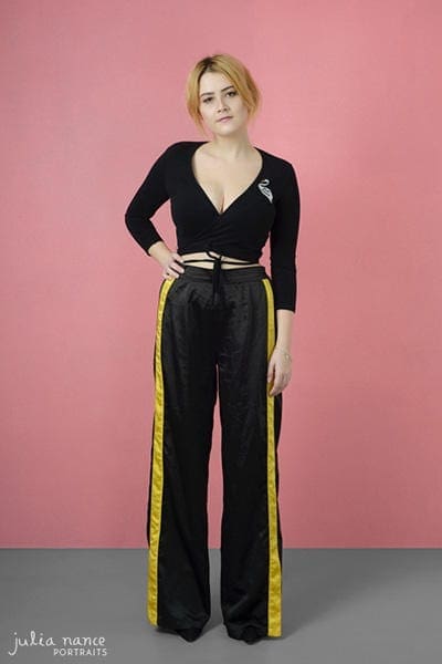 Melbourne Actors Headshots - studio portrait of Girl with bright pink background