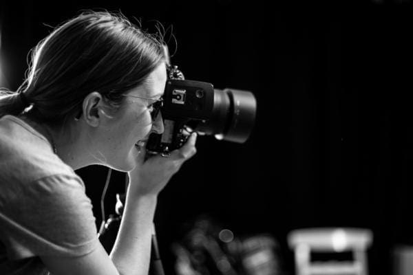 BTS image taken of me, Julia, inside my studio.