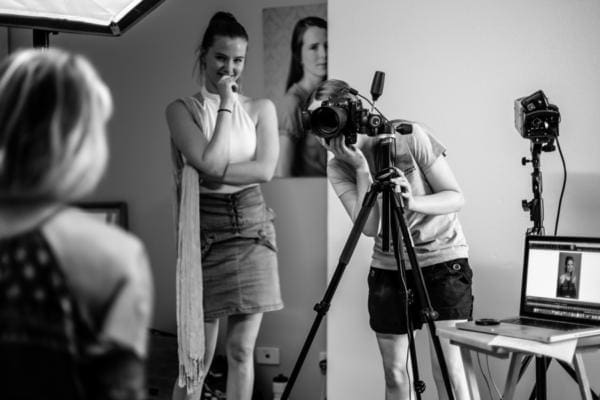 Julia Nance Photographing in the Julia Nance Portrait photography studio, in Lilydale, Melbourne's Eastern Suburbs