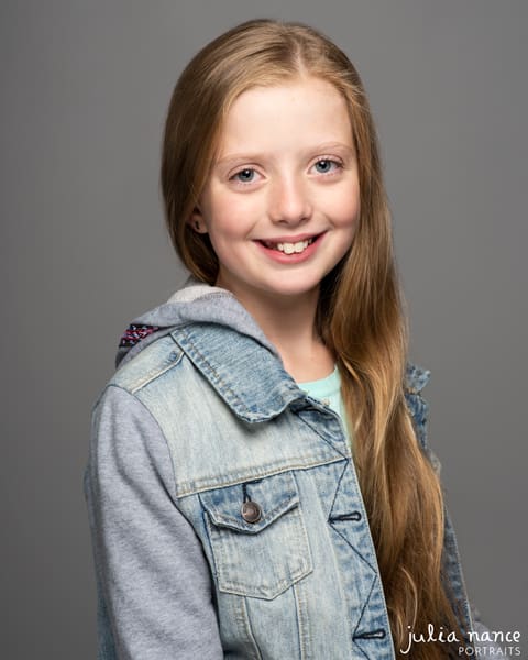 Melbourne actor headshot of young girl in studio setting