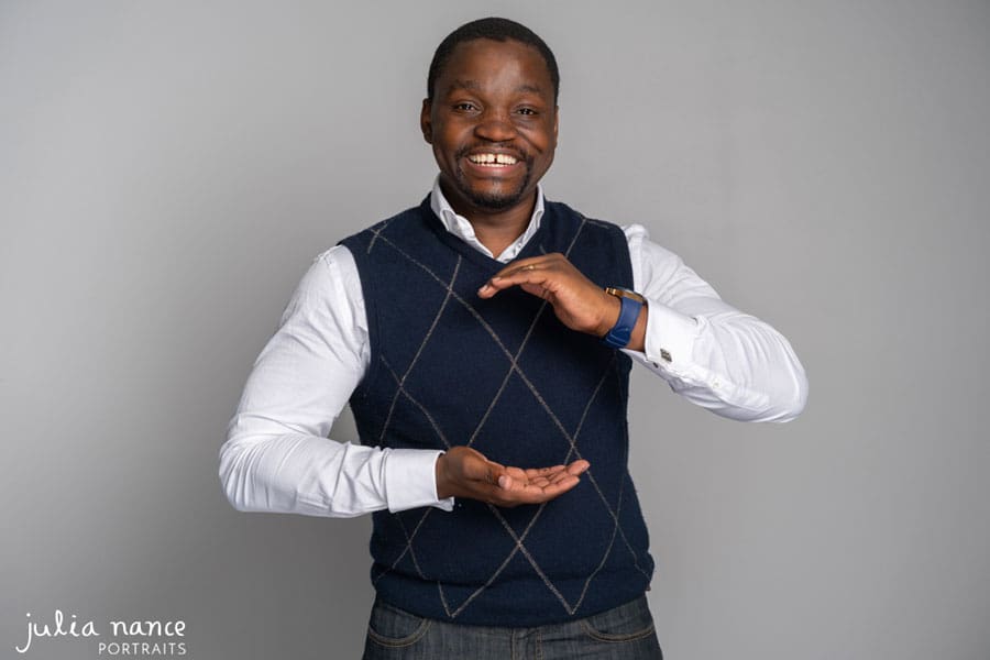 Melbourne corporate headshot photography and personal branding portraits. Man smiles for promotional portraiture