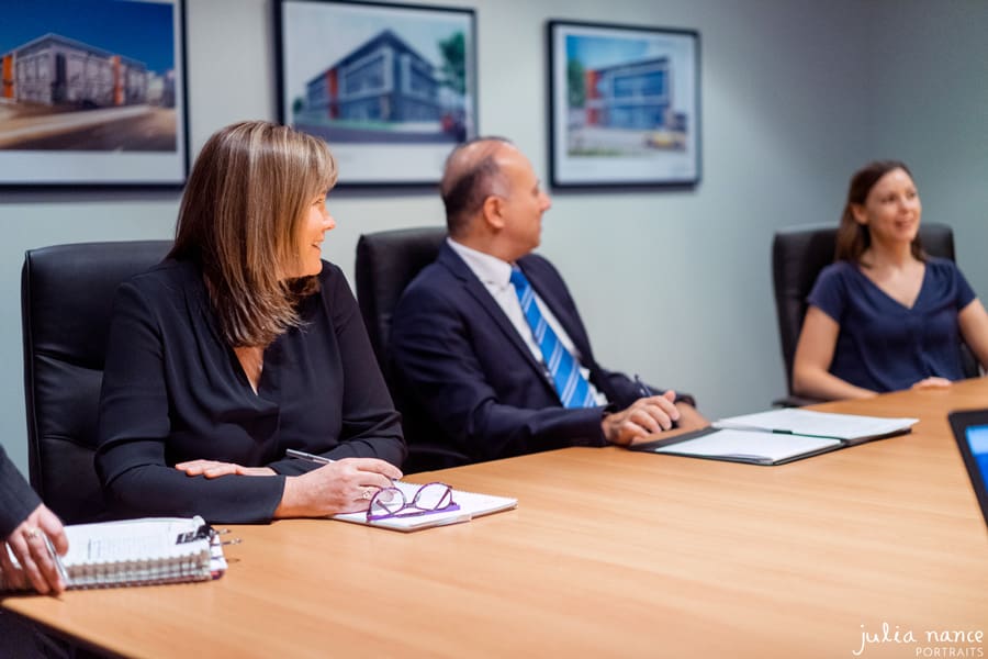 Melbourne corporate staff personal branding photography of staff in meeting in boardroom