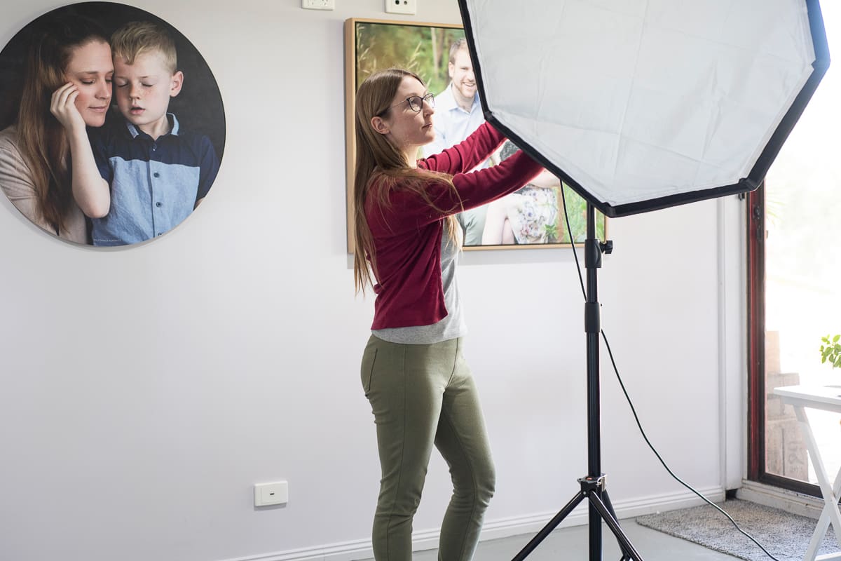 Julia photographing in her studio.