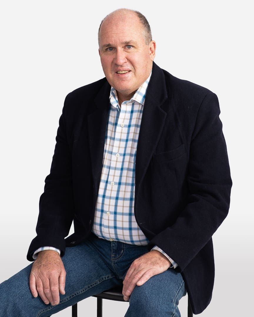 Personal branding portrait of melbourne man seated in studio