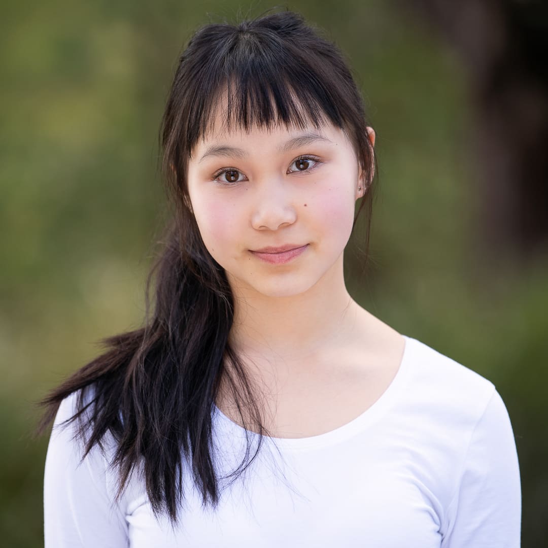 Actor headshot of teen actress taken in natural light outdoors in Melbourne.