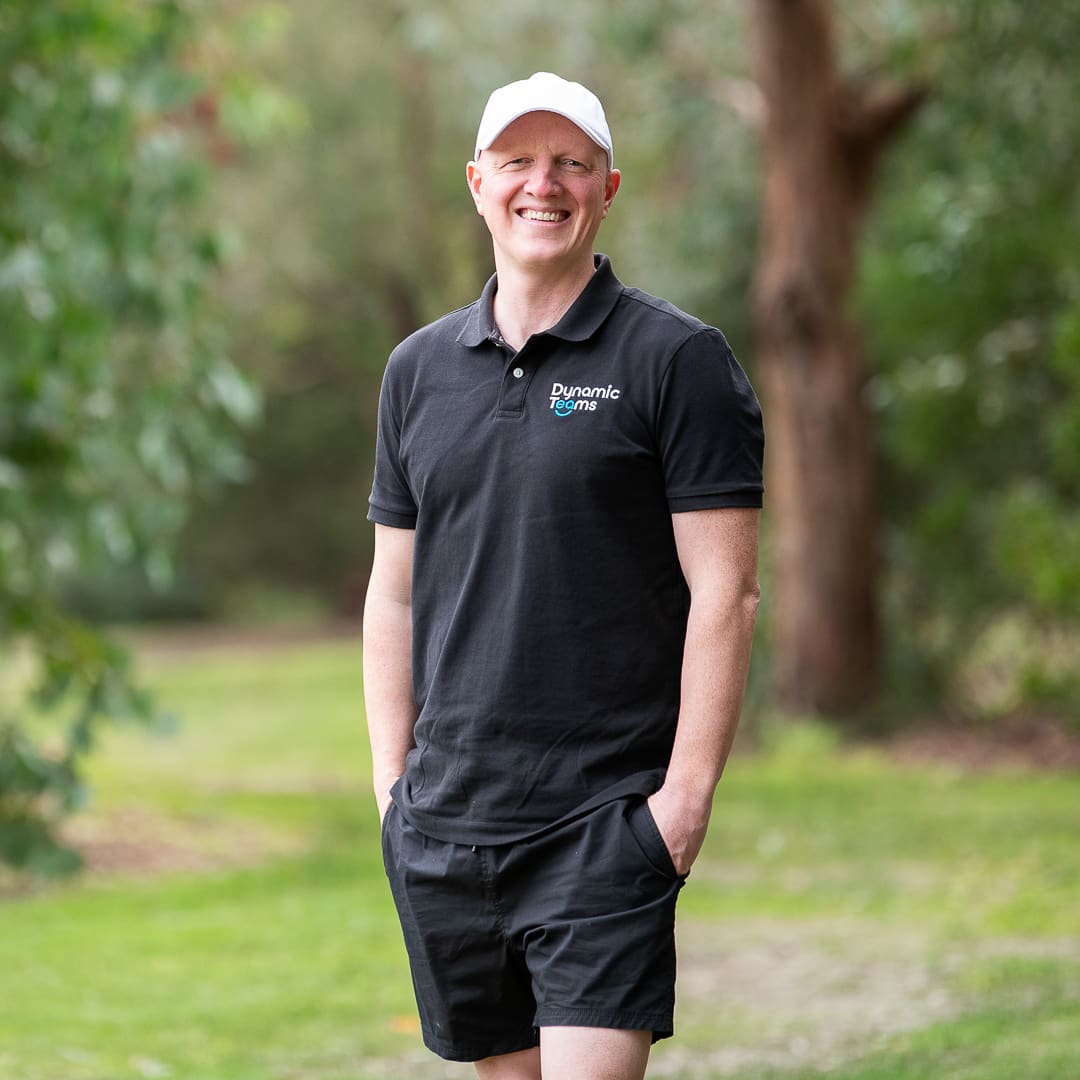 Melbourne business owner photographed in a candid and relaxed lifestyle portrait during an outdoor personal branding photoshoot.